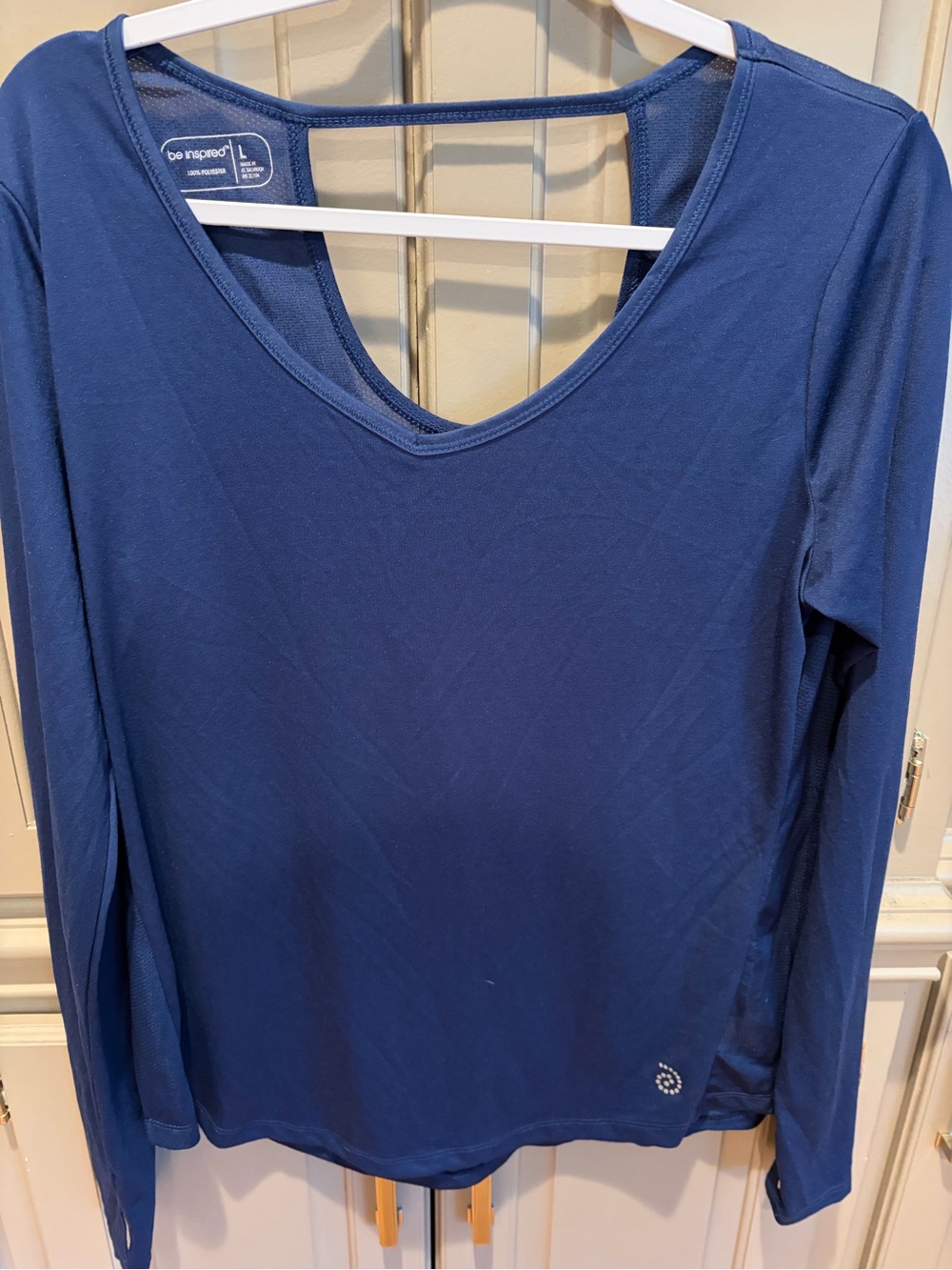 be inspired Deep Blue Long Sleeve V-Neck Top